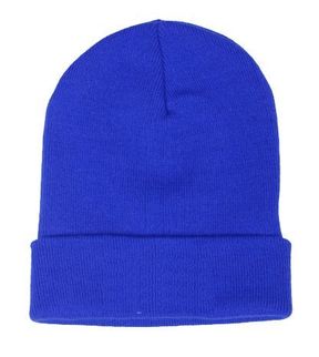 Acrylic Knitting Beanie Cap 12" Length With Cuff